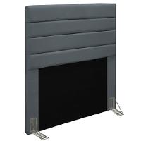 Cabeceira Cama Box Solteiro 90cm Rubi W01 Suede Cinza - Mpozenato - 1