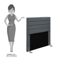 Cabeceira Cama Box Solteiro 90cm Rubi W01 Suede Cinza - Mpozenato - 5