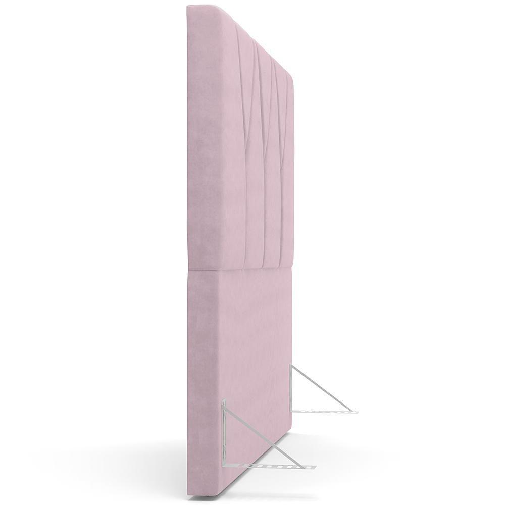 Cabeceira Cama Box Casal King 195cm Aura Suede W01 Rosê - Mpozenato - 7