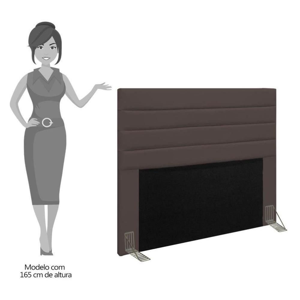 Cabeceira Cama Box Casal Queen 160cm Rubi W01 Corano Marrom - Mpozenato - 5