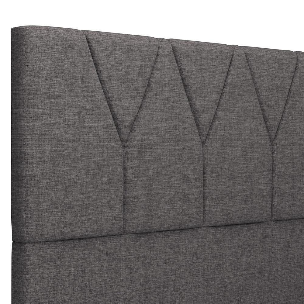 Cabeceira Cama Box Casal 140cm Aura Linho W01 Cinza Escuro - Mpozenato - 5