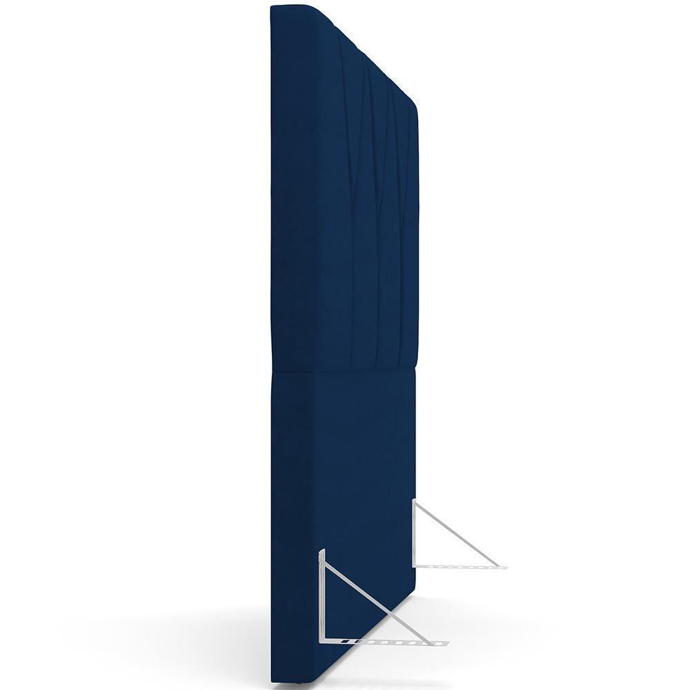Cabeceira Cama Box Casal 140cm Aura Suede W01 Azul - Mpozenato - 7