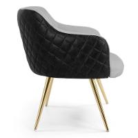 Kit 2 Poltronas Decorativas Pés Palito Metalizado Jade Corano C-05 Linho D-315 Cinza Claro - Domi