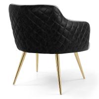 Kit 2 Poltronas Decorativas Pés Palito Metalizado Jade Corano C-05 Linho D-315 Cinza Claro - Domi - 5