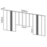Cabeceira Para Cama Box Casal 300cm Estofado Liso Dalla D01 Freijó - Mpozenato - 4