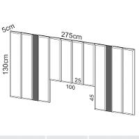Cabeceira Para Cama Box Casal 275cm Estofado Liso Dalla D01 Freijó - Mpozenato - 3