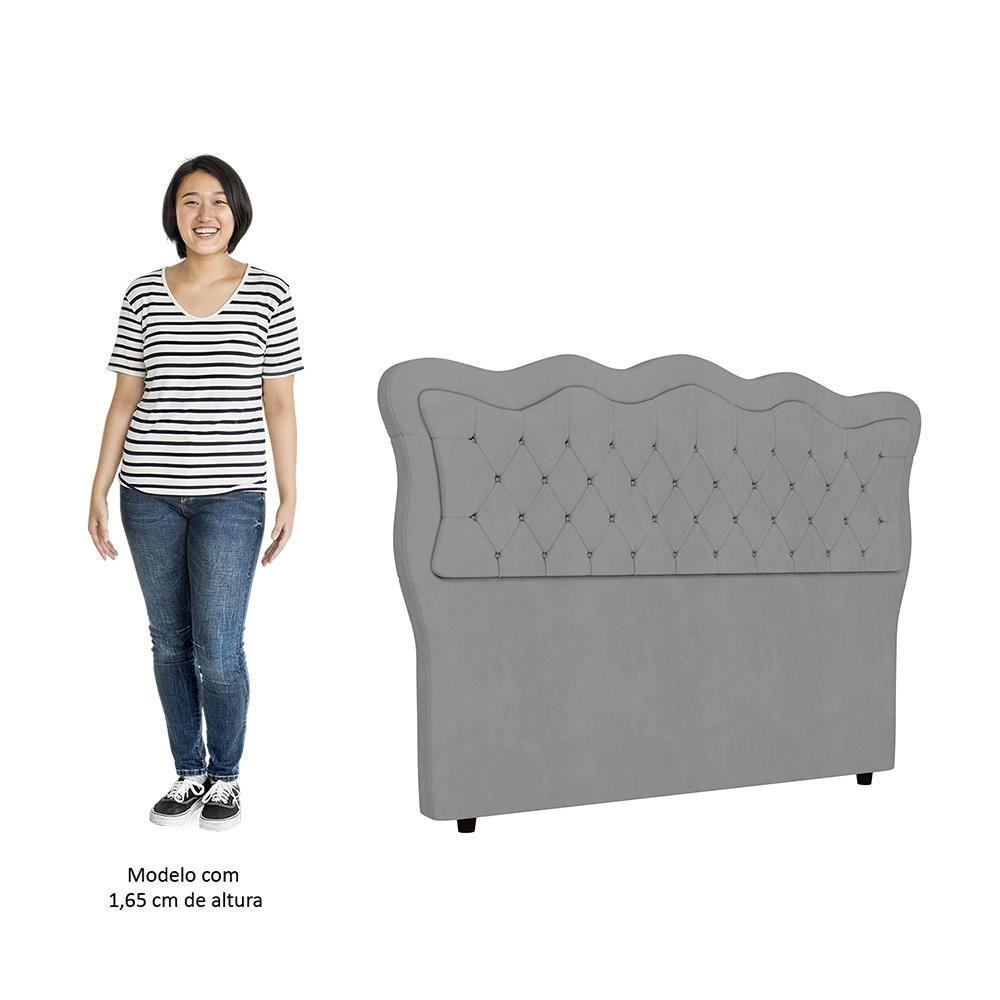 Cabeceira Casal Queen Cama Box 160cm Oregon Z04 Veludo Cinza - Mpozenato - 5