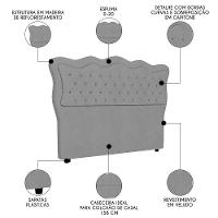 Cabeceira Casal Queen Cama Box 160cm Oregon Z04 Veludo Cinza - Mpozenato - 3