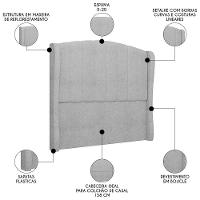 Cabeceira Casal Queen Cama Box 160cm Glenda Z04 Boucle Cinza - Mpozenato - 3