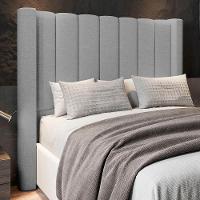 Cabeceira Casal Queen Cama Box 160cm Claire Z04 Linho Cinza - Mpozenato - 2