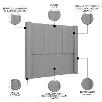 Cabeceira Casal Queen Cama Box 160cm Claire Z04 Linho Cinza - Mpozenato - 3