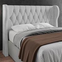 Cabeceira Casal King Cama Box 195cm Malva Z04 Boucle Cinza - Mpozenato - 2