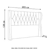 Cabeceira Casal King Cama Box 195cm Malva Z04 Boucle Cinza - Mpozenato