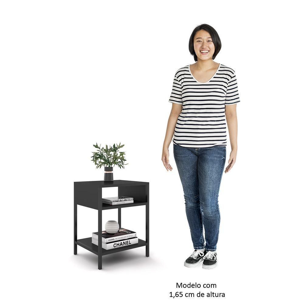 Cabeceira Casal King 195cm Cristal Boucle Marrom E 2 Mesas Laterais Plaza Lc1 Preto - Mpozenato - 7