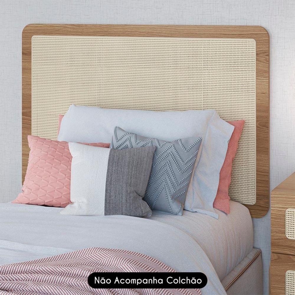 Cabeceira Cama Solteiro Painel Arlo Palinha Hanover - Mpozenato - 2