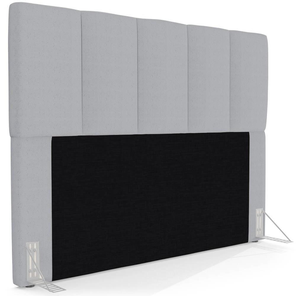 Cabeceira Cama Box Casal Queen 160cm Pérola W01 Linho Cinza - Mpozenato - 1