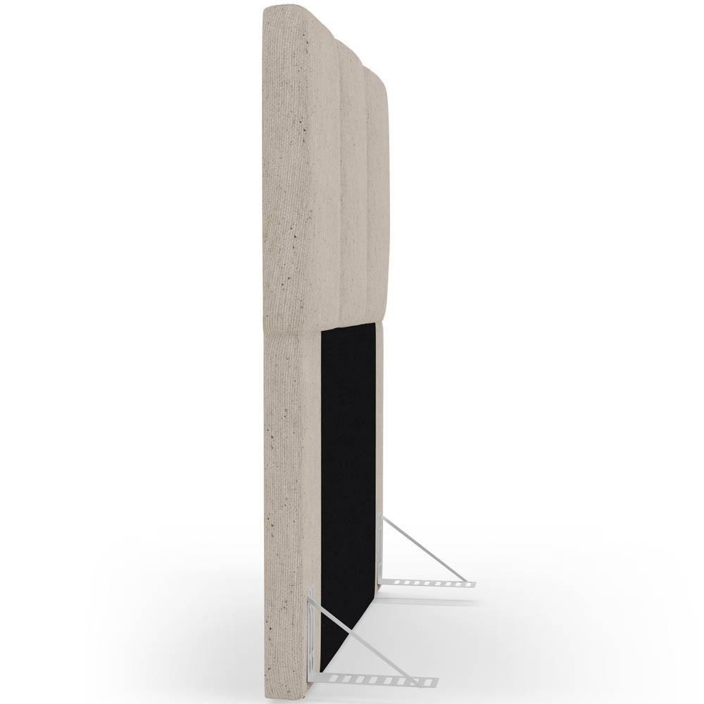 Cabeceira Cama Box Solteiro 90cm Pérola W01 Linho Bege - Mpozenato - 6