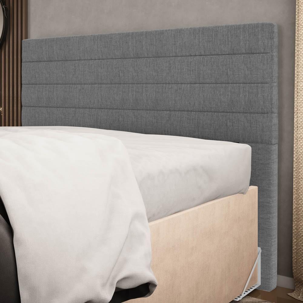 Cabeceira Cama Box Casal Queen 160cm Rubi W01 Linho Cinza Escuro - Mpozenato - 2