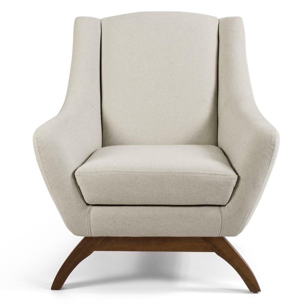 Kit 02 Poltronas Decorativas Juliet Base De Madeira B-370 Linho Bege Cru - Domi - 3