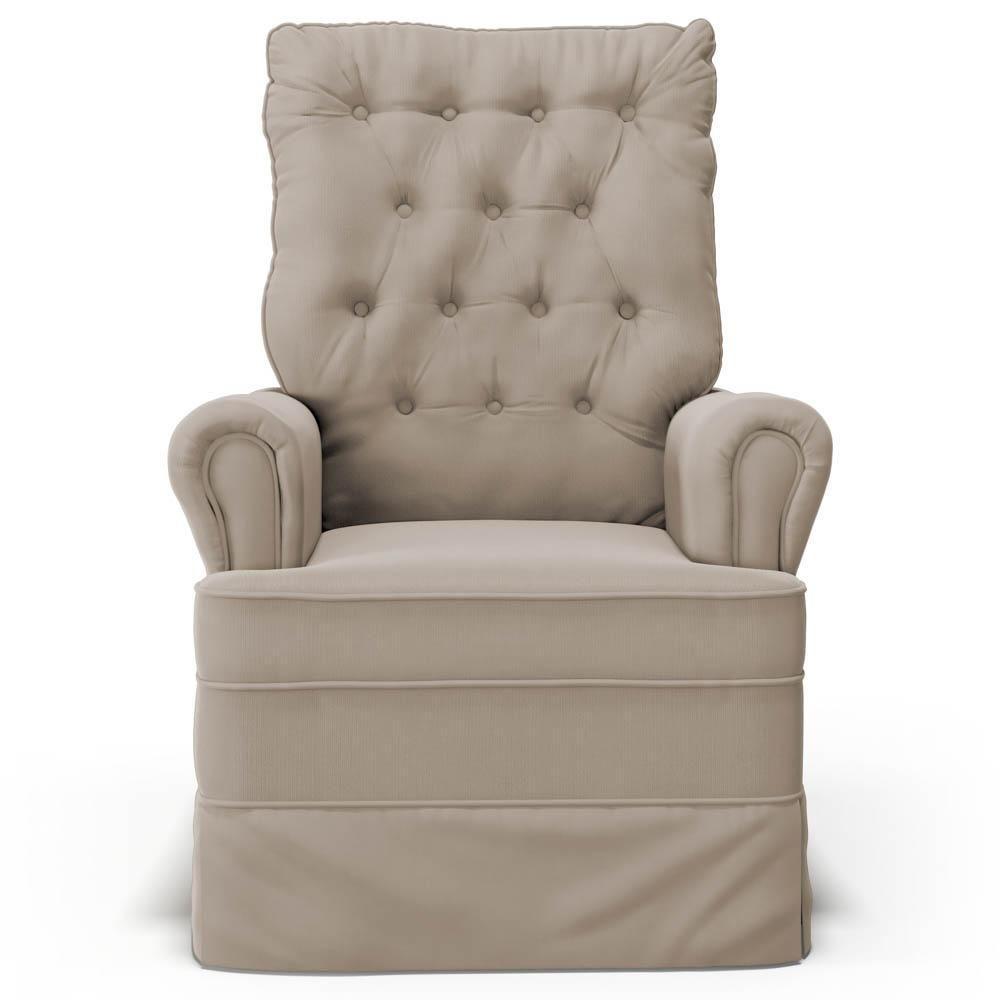 Kit 02 Poltronas De Amamentação E Descanso Com Balanço Laís G05 Veludo Bege - Mpozenato - 7