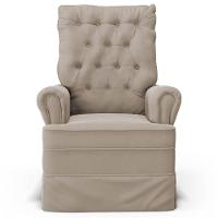 Kit 02 Poltronas De Amamentação E Descanso Com Balanço Laís G05 Veludo Bege - Mpozenato - 7