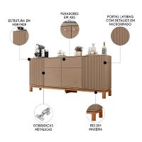Balcão Buffet Sala De Jantar 179cm Lucca Areia/freijó C01 - Mpozenato - 3