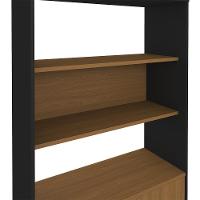 Mesa Escrivaninha Em L Golden E Estante Livreiro 2 Portas Lit A06 Freijó/preto - Mpozenato - 9