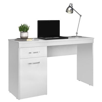 Mesa para Computador Escrivaninha Vitória D02 Moderno 1 Gaveta MDF 120cm Branco