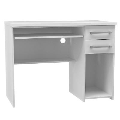 Mesa Escrivaninha Para Computador 2 Gavetas 103cm Pratic F04 Branco - Mpozenato