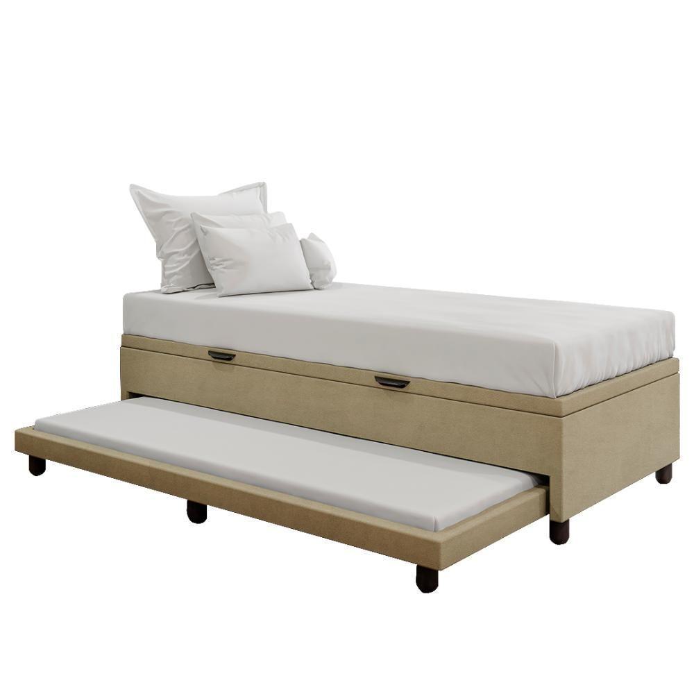 Bicama Box Baú Solteirão 96x188 Cm Samy S05 Veludo Bege - Mpozenato - 6