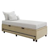 Bicama Box Baú Solteirão 96x188 Cm Samy S05 Veludo Bege - Mpozenato - 1