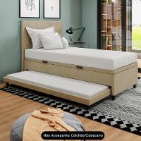 Bicama Box Baú Solteirão 96x188 Cm Samy S05 Veludo Bege - Mpozenato - 7