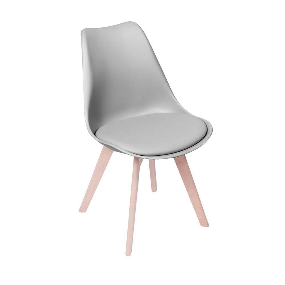 Conjunto Mesa Eames Redonda 90cm + 4 Cadeiras Wood - Cinza - 2