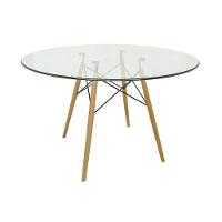 Conjunto Mesa Eames Redonda 90cm + 4 Cadeiras Wood - Cinza - 3