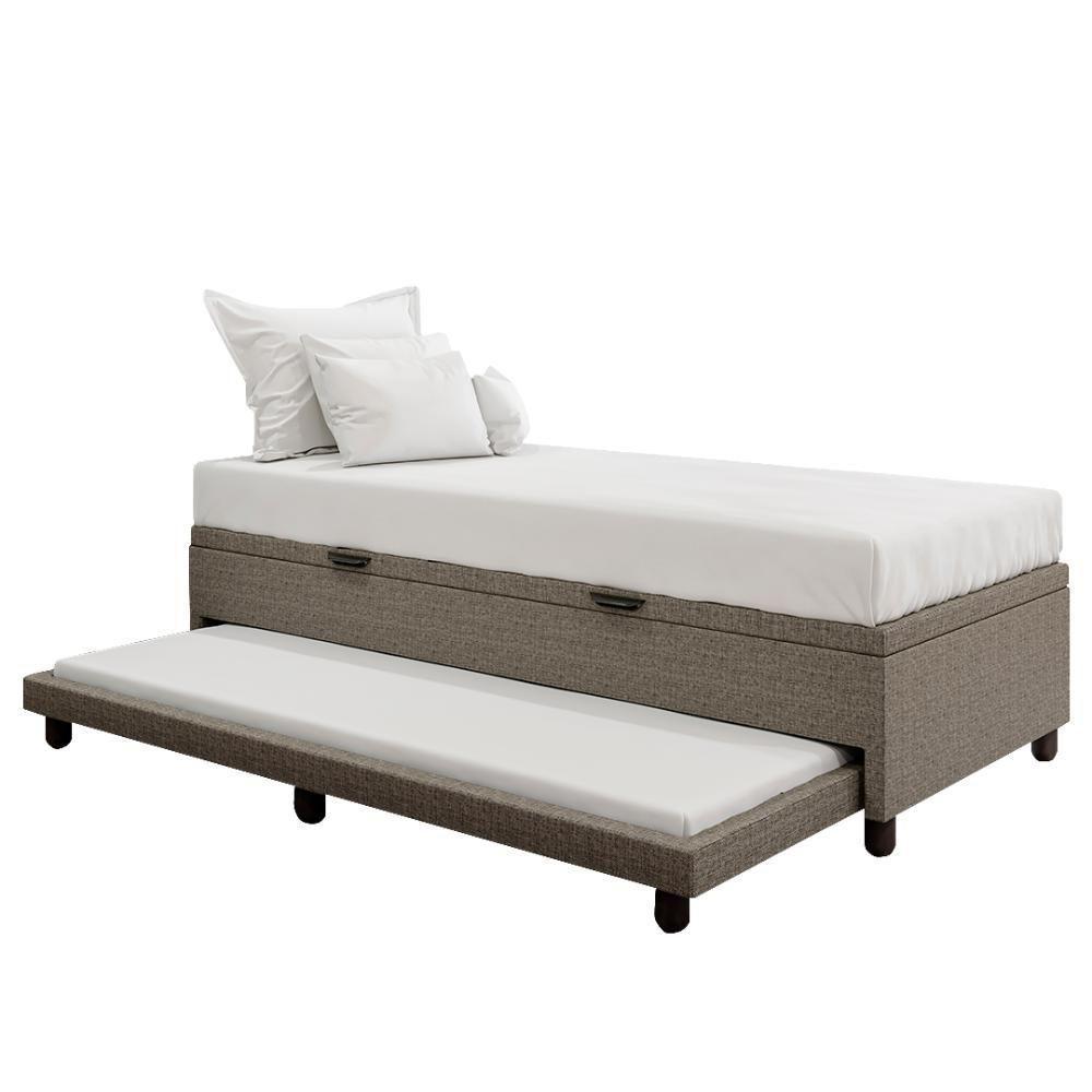 Bicama Box Baú Solteirão 96x188 Cm Samy S05 Linho Marrom - Mpozenato - 6