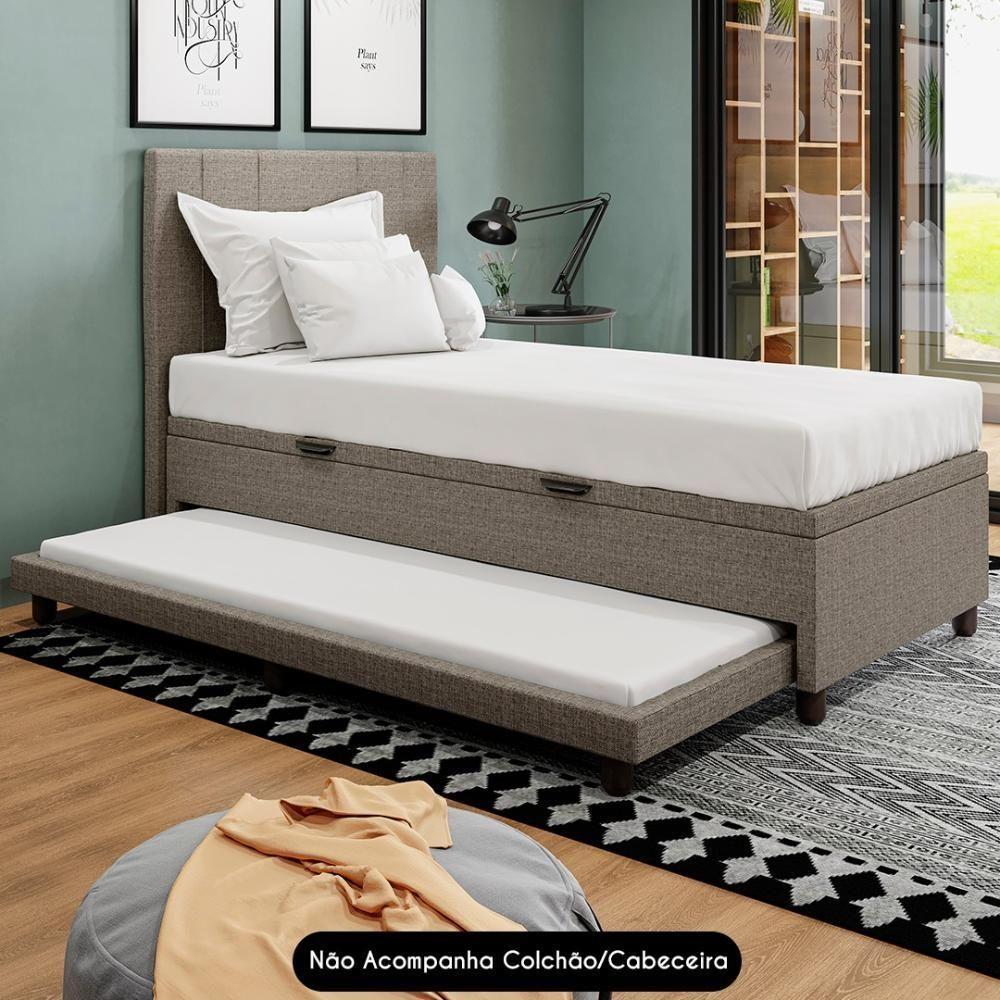 Bicama Box Baú Solteirão 96x188 Cm Samy S05 Linho Marrom - Mpozenato - 7