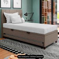 Bicama Box Baú Solteirão 96x188 Cm Samy S05 Linho Marrom - Mpozenato - 2