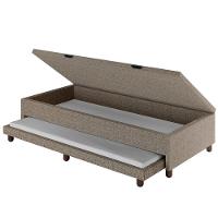 Bicama Box Baú Solteirão 96x188 Cm Samy S05 Linho Marrom - Mpozenato - 5