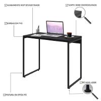 Mesa De Escritório Escrivaninha 90cm Dynamica Industrial C08 Preto ônix - Mpozenato - 3