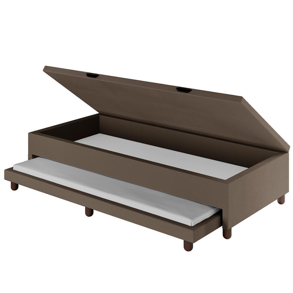 Bicama Box Baú Solteirão 96x188cm Samy S05 Sintético Marrom - Mpozenato - 5