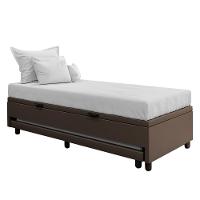 Bicama Box Baú Solteirão 96x188cm Samy S05 Sintético Marrom - Mpozenato - 1