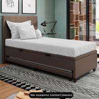 Bicama Box Baú Solteirão 96x188cm Samy S05 Sintético Marrom - Mpozenato - 2