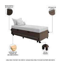 Bicama Box Baú Solteirão 96x188cm Samy S05 Sintético Marrom - Mpozenato - 3