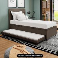 Bicama Box Baú Solteirão 96x188cm Samy S05 Sintético Marrom - Mpozenato - 7