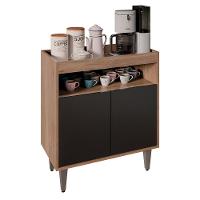 Balcão Aparador Buffet Cantinho Do Café 71cm Lice Z34 Freijó/preto - Mpozenato - 1