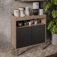 Balcão Aparador Buffet Cantinho Do Café 71cm Lice Z34 Freijó/preto - Mpozenato - 2
