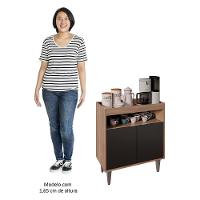 Balcão Aparador Buffet Cantinho Do Café 71cm Lice Z34 Freijó/preto - Mpozenato - 5