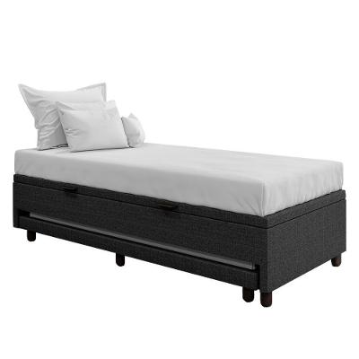 Bicama Box Baú Solteirão 96x188 Cm Samy S05 Linho Preto - Mpozenato