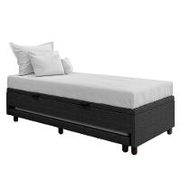 Bicama Box Baú Solteirão 96x188 Cm Samy S05 Linho Preto - Mpozenato - 1