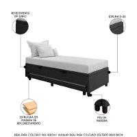 Bicama Box Baú Solteirão 96x188 Cm Samy S05 Linho Preto - Mpozenato - 3